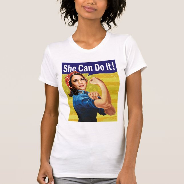 Camiseta Kamala Harris Ela Consegue! (Frente)