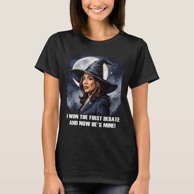 Camiseta Kamala Harris Engraçado Debate Eleição 2024 (Frente)
