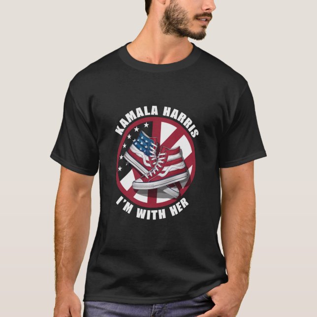 Camiseta Kamala Harris estou com seu Patriótico Converso (Frente)