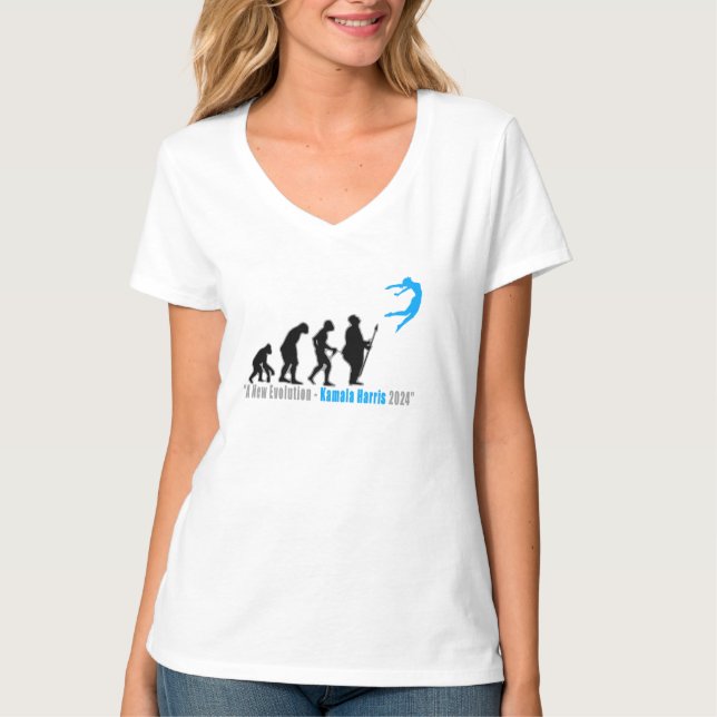 Camiseta Kamala Harris Evolution Gear Celebrando-A. (Frente)