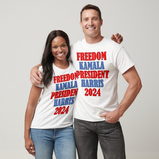 Camiseta Kamala Harris Freedom 2024 (Unissex)