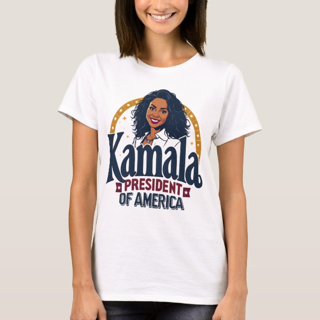 Camiseta Kamala Harris Logo T-Shirt - "Presidente da Améric (Frente)
