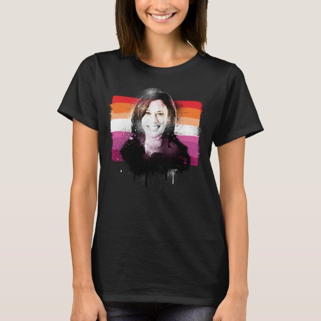 Camiseta Kamala Harris Orgulho Lésbico (Frente)