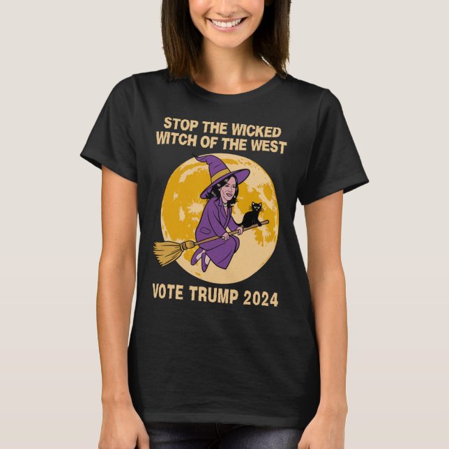 Camiseta Kamala Harris Pára A Bruxa Má Do Ocidente (Frente)