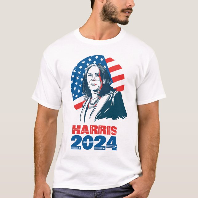 Camiseta Kamala Harris Para A Campanha Presidencial 2024 EU (Frente)