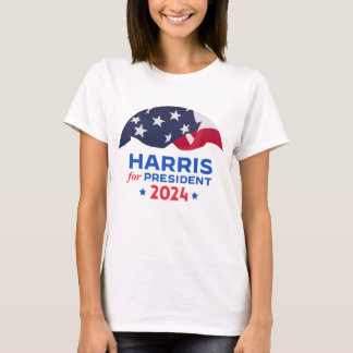 Camiseta Kamala Harris Para O Presidente 2024 American Flag