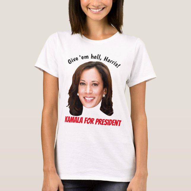 Camiseta Kamala Harris para o Presidente 2024 T-Shirt (Frente)