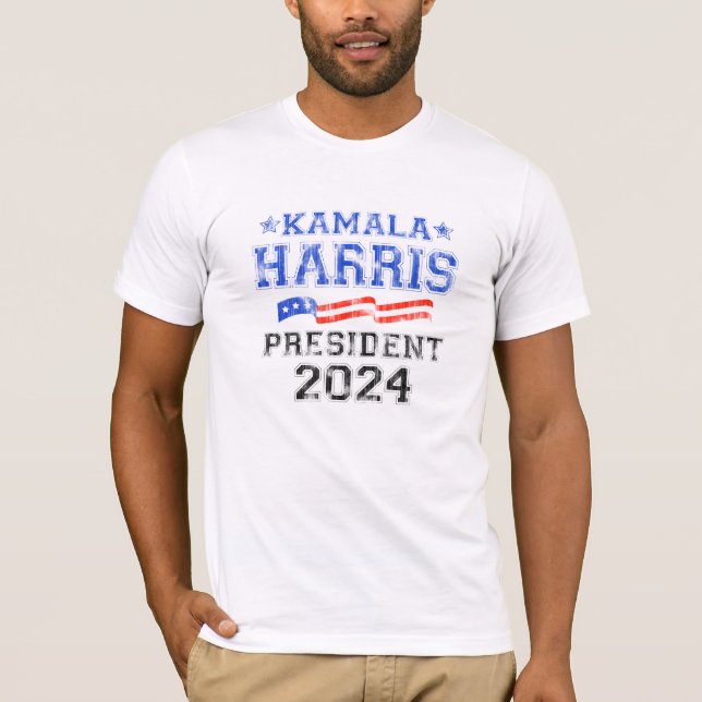 Camiseta Kamala Harris Patriotic Vintage Presidente 2024 (Frente)