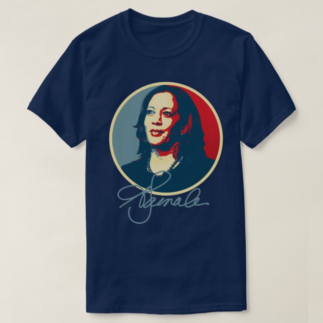 Camiseta Kamala Harris - Retrato de assinatura (Frente do Design)