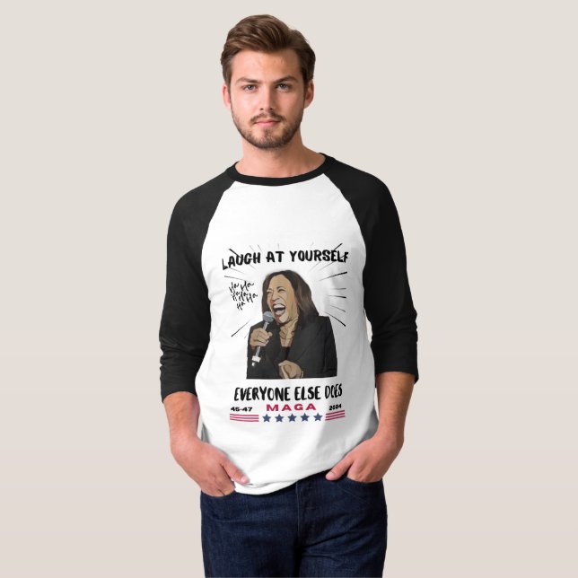 Camiseta Kamala Harris Rindo de T-Shirt (Frente Completa)