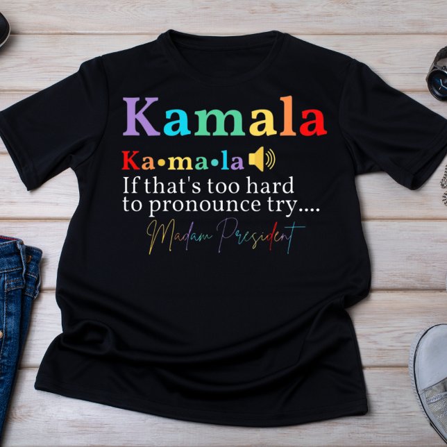 Camiseta Kamala Harris Senhora Presidente Pronúncia (Criador carregado)
