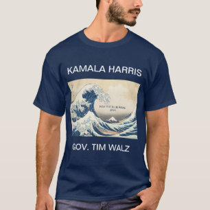 Camiseta KAMALA HARRIS TIM WALZ BLUE WAVE 2024 T-Shirt