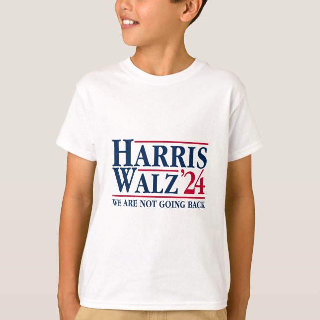 Camiseta Kamala Harris Tim Walz Vp Não Vamos Voltar! 1 (Frente)
