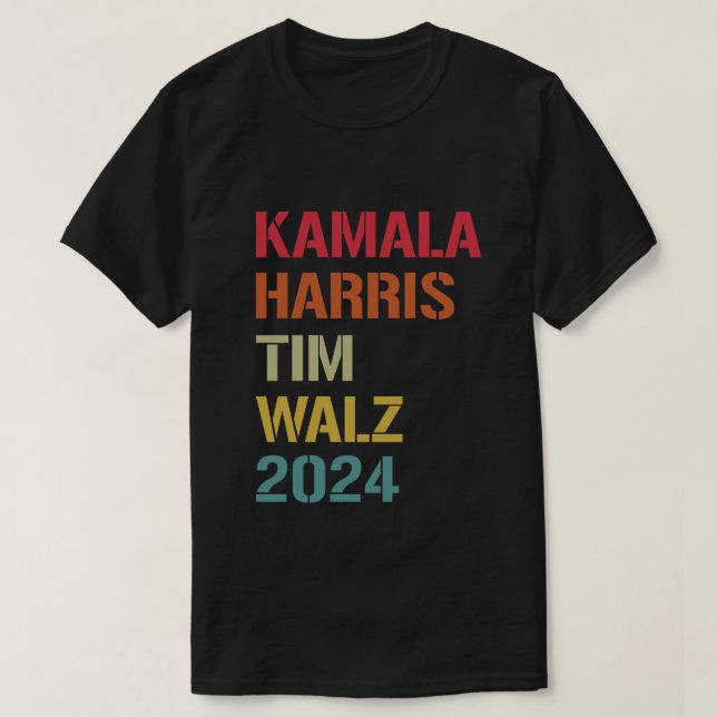Camiseta Kamala Harris Tim Walz Waltz 2024 Eleição Democra (Frente do Design)