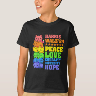 Camiseta Kamala Harris Tim Wheimer 2024 Peace Cat Lgbt Harr