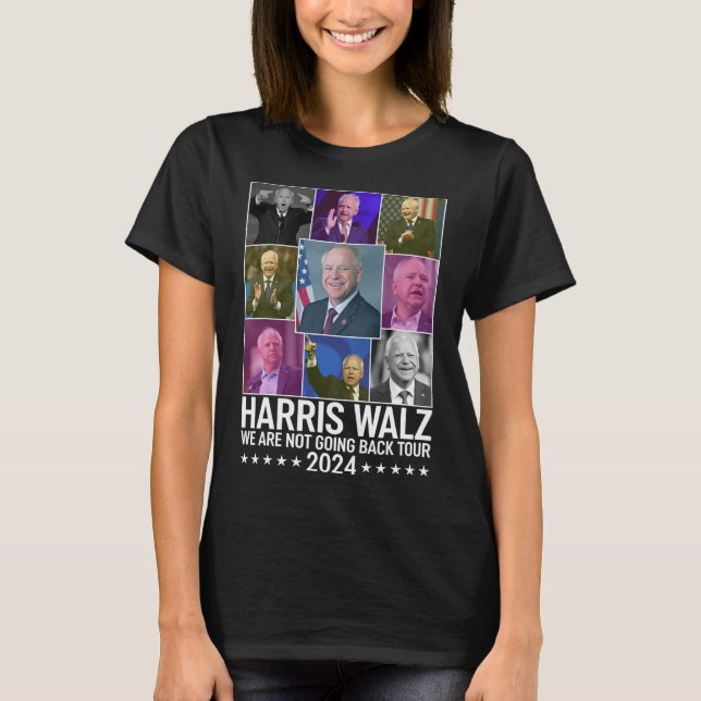 Camiseta Kamala Harris Tim Wheimer Não Voltaremos Para (Frente)