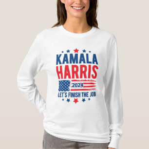 Camiseta Kamala Harris Vamos Concluir o Trabalho 2024 Presi