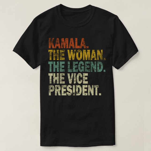Camiseta Kamala O Vice-Presidente Da Mulher (Frente do Design)