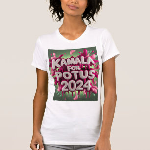 Camiseta Kamala Potus 2024 - rosa e verde