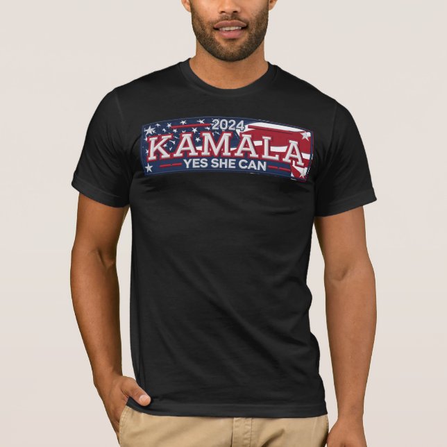 Camiseta KAMALA "SIM ELA PODE" Camisa-T masculina (Frente)