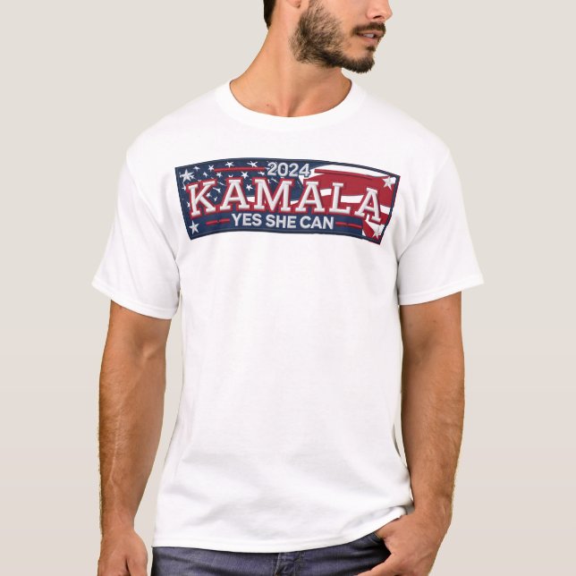Camiseta KAMALA "SIM ELA PODE" Camisa-T masculina (Frente)