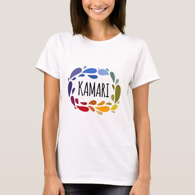 Camiseta Kamari Nome Bonito Presente Colorido Chamado Kamar (Frente)