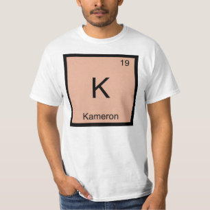 Camiseta Kameron Nome Elemento Químico Tabela Periódica
