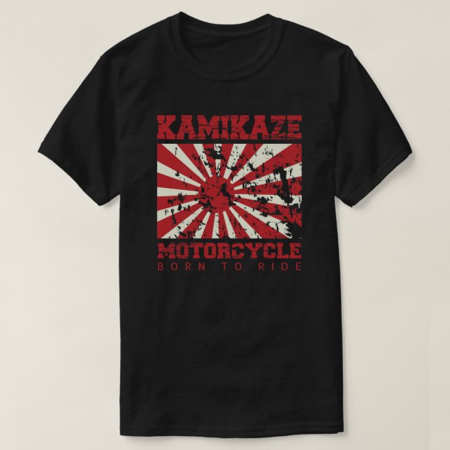 Camiseta Kamikaze | Sol Ascensão | Japão | Obscuro (Frente do Design)