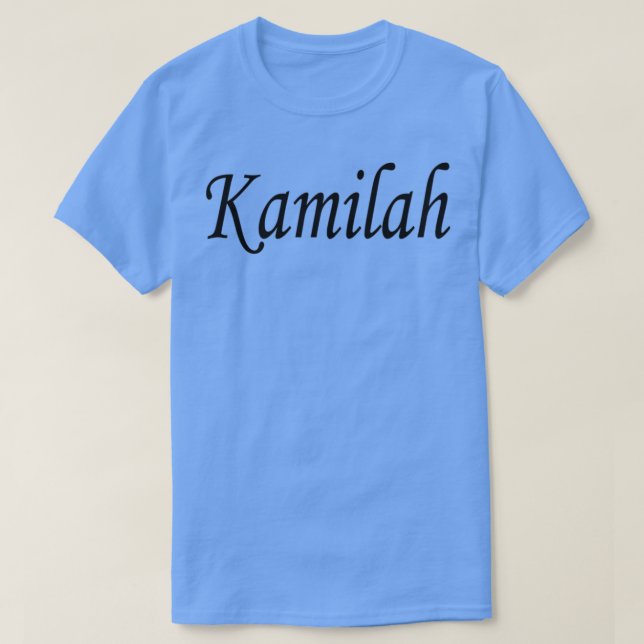 Camiseta Kamilah black name lettering text (Frente do Design)