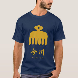 Camiseta Kamon do clã de Imagawa com nome do clã