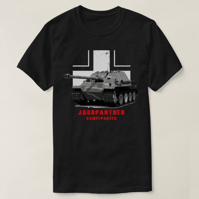 Camiseta Kampfpanzer Jagdpanther tanque militar WW2 (Frente do Design)