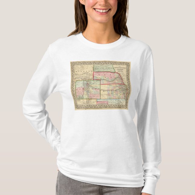 Camiseta Kan, Neb, mapa de Colo por Mitchell (Frente)