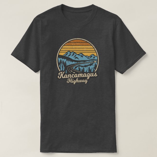 Camiseta Kancamagus Highway New Hampshire Retro (Frente do Design)