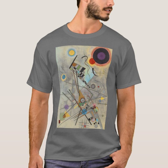 Camiseta Kandinsky Absract Expressionista Cinzas Escuras (Frente)