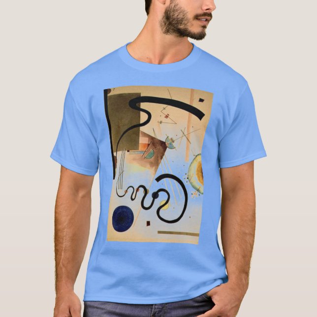 Camiseta Kandinsky Abstrato Trabalho de arte Carolina Blue (Frente)