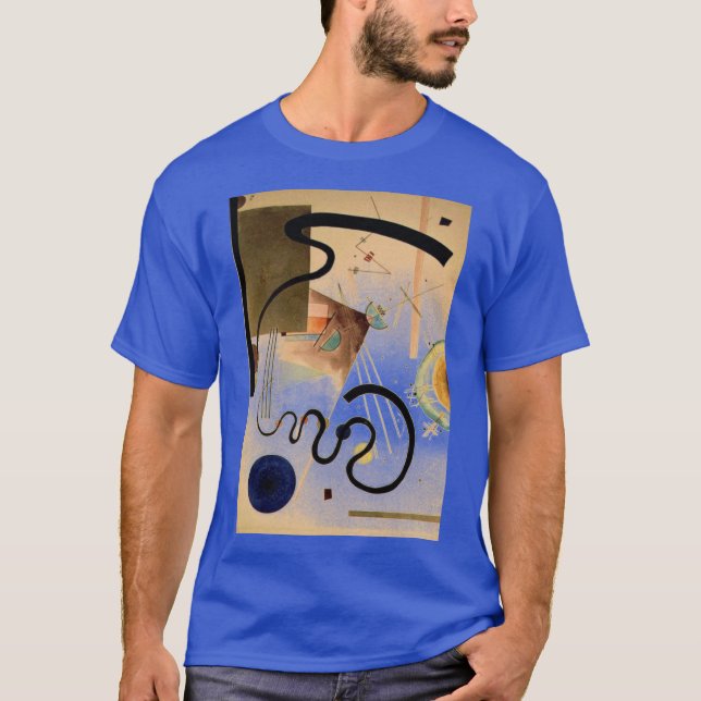 Camiseta Kandinsky Abstrato Trabalho de arte Deep Royal Blu (Frente)