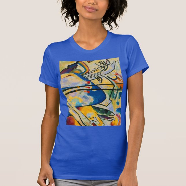 Camiseta Kandinsky Composição IV Abstrato Art Royal Blue (Frente)