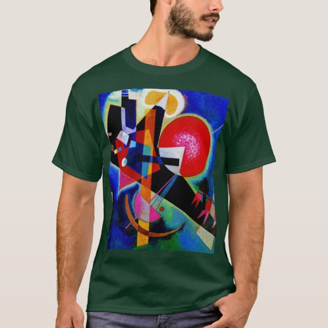Camiseta Kandinsky em Abstrato Azul pintando Floresta Profu (Frente)