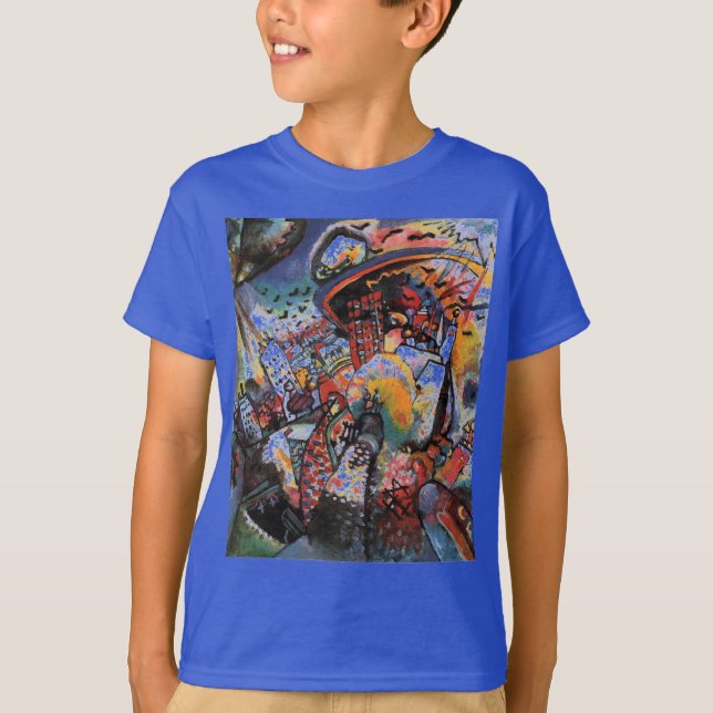 Camiseta Kandinsky Moscou I Cityscape Abstrato Deep Royal (Frente)