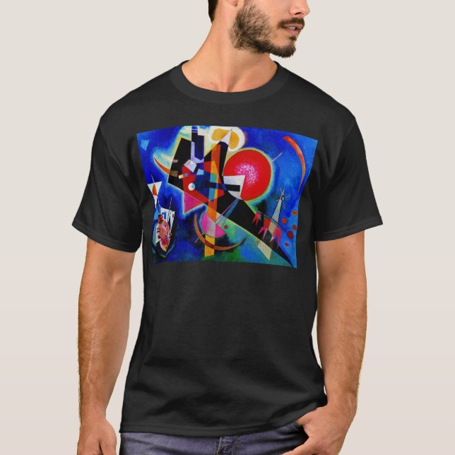 Camiseta Kandinsky na pintura de Abstrato azul (Frente)
