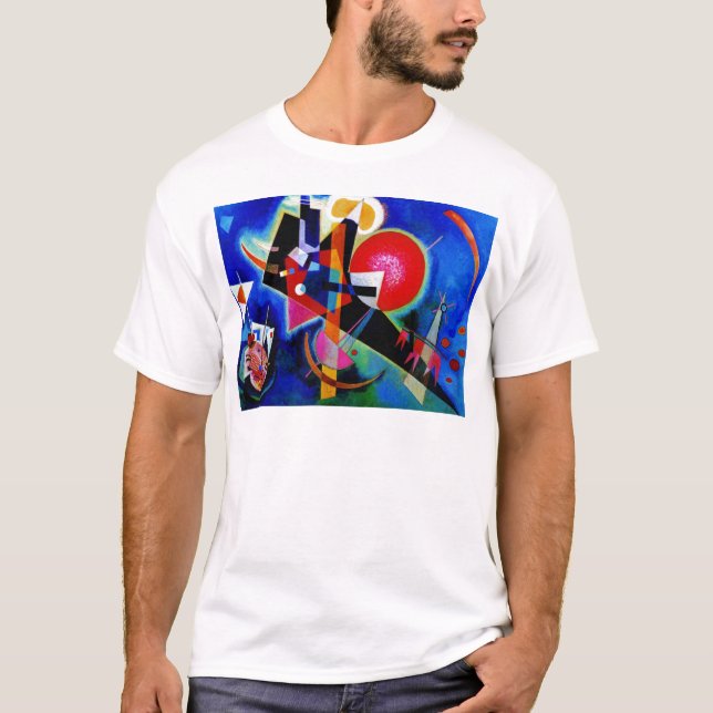 Camiseta Kandinsky na pintura de Abstrato azul (Frente)