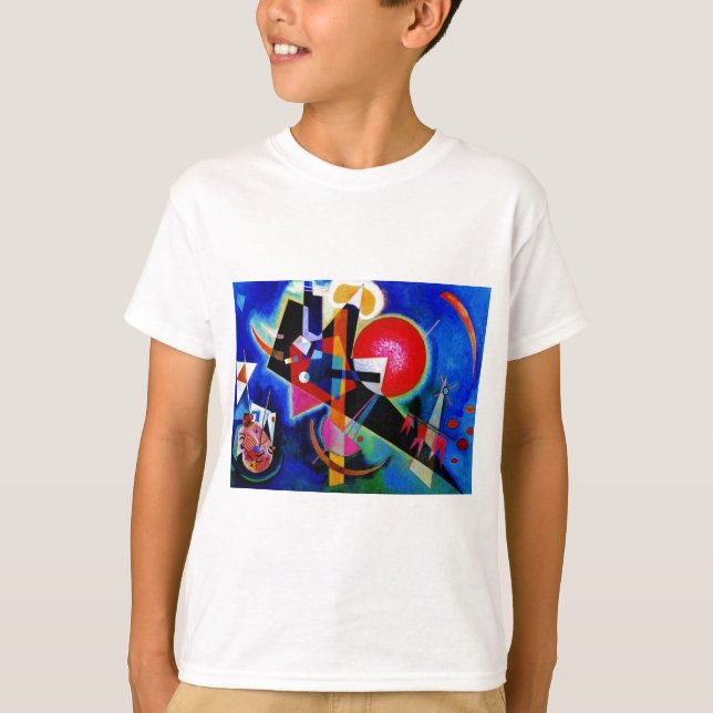 Camiseta Kandinsky na pintura de Abstrato azul (Frente)