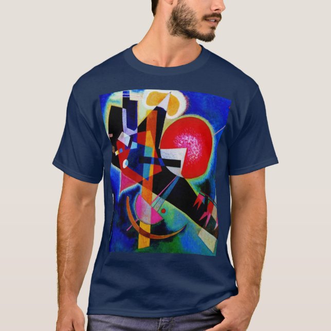 Camiseta Kandinsky no Marinho de pintura Abstrato azul azul (Frente)