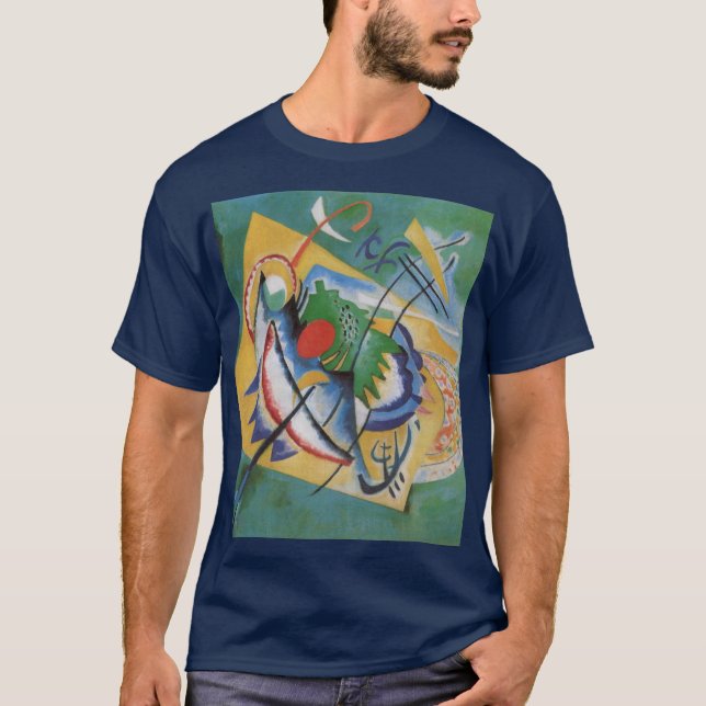 Camiseta Kandinsky Red Oval Abstrato Verde Amarelo (Frente)