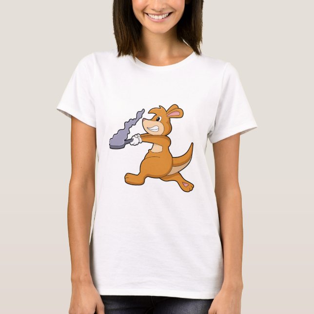 Camiseta Kangaroo as Cook with Pan (Frente)