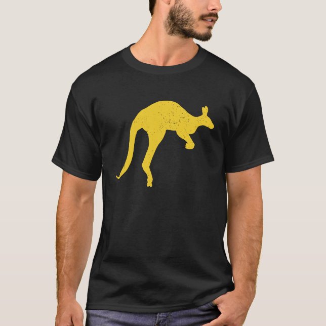 Camiseta Kangaroo Aussie Australia Roo Yellow Kangaroo (Frente)