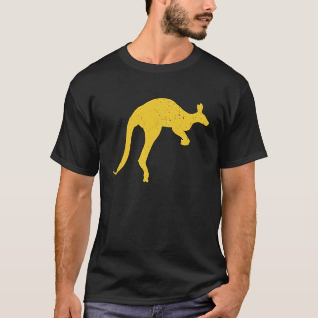 Camiseta Kangaroo Aussie Austrália Roo Yellow Kangaroo (Frente)