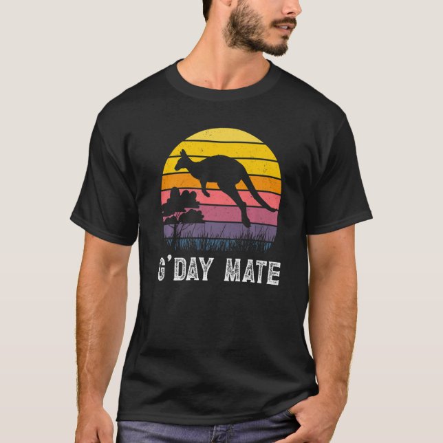 Camiseta Kangaroo Austrália G Day Mate Austrália Símbolo Wo (Frente)