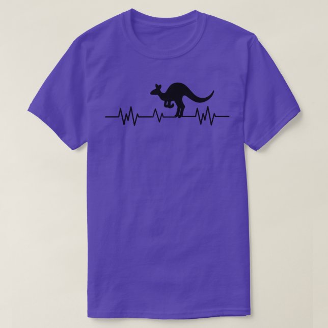 Camiseta Kangaroo Austrália Pulse Heartbeat (Frente do Design)