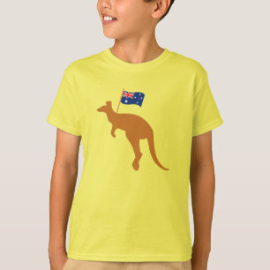 Camiseta kangaroo australia sinaliza crianças amarelas